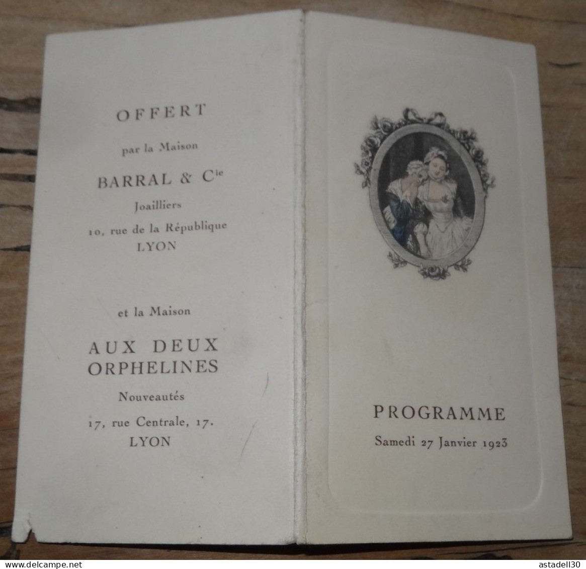 Programme Aux Lazaristes Anciens Eleves A LYON Du 27 Janvier 1923 ....... E2-77 - Programmi