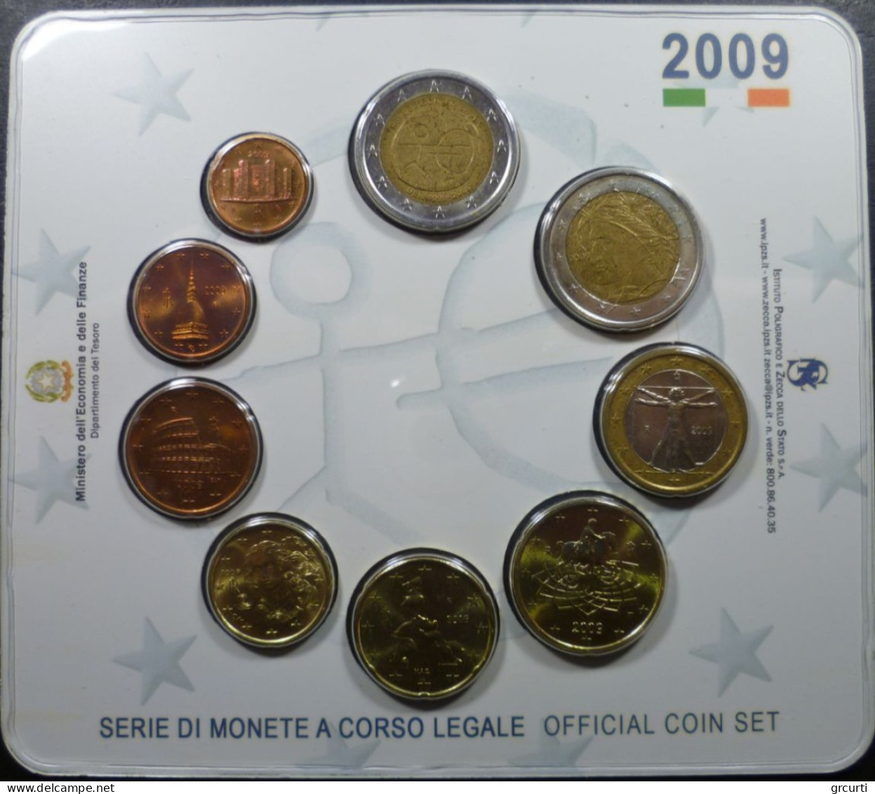 Italia - 2009 - Serie Divisionale - Con 2€ Commemorativa U.E.M. - Italy