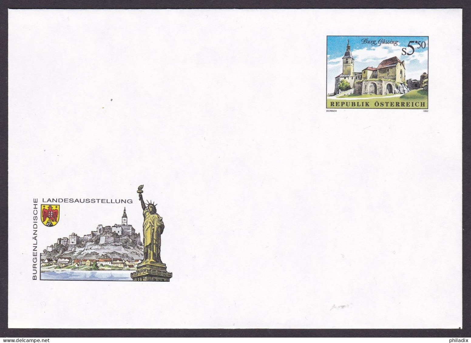 # Österreich 1992 Ganzsache/Briefkuvert Burenländische Landesausstellung "Burg Güssing" **/MNH (PGB-2) - Enveloppes