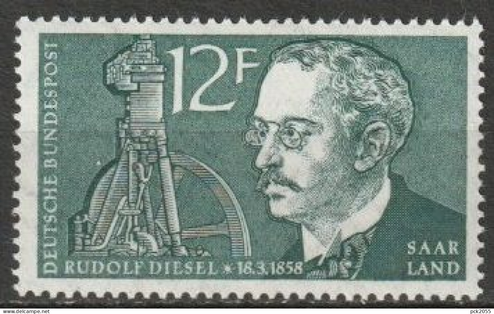 Saarland1958 MiNr.432  ** Postfrisch 100.Geb. Rudolf Diesel ( 1002 ) - Ungebraucht