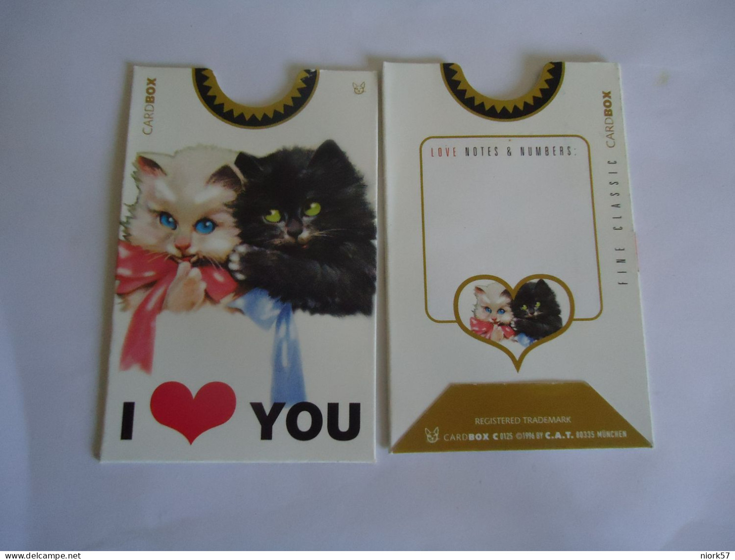 CARDBOX FOR PHONECARDS  ANIMALS CATS - Other & Unclassified