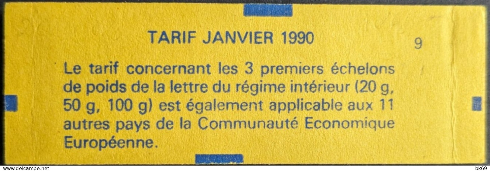 2614 C3 Conf. 9 Date 5/ 4.1.90 Carnet Fermé Briat 2.30F - Modernos : 1959-…