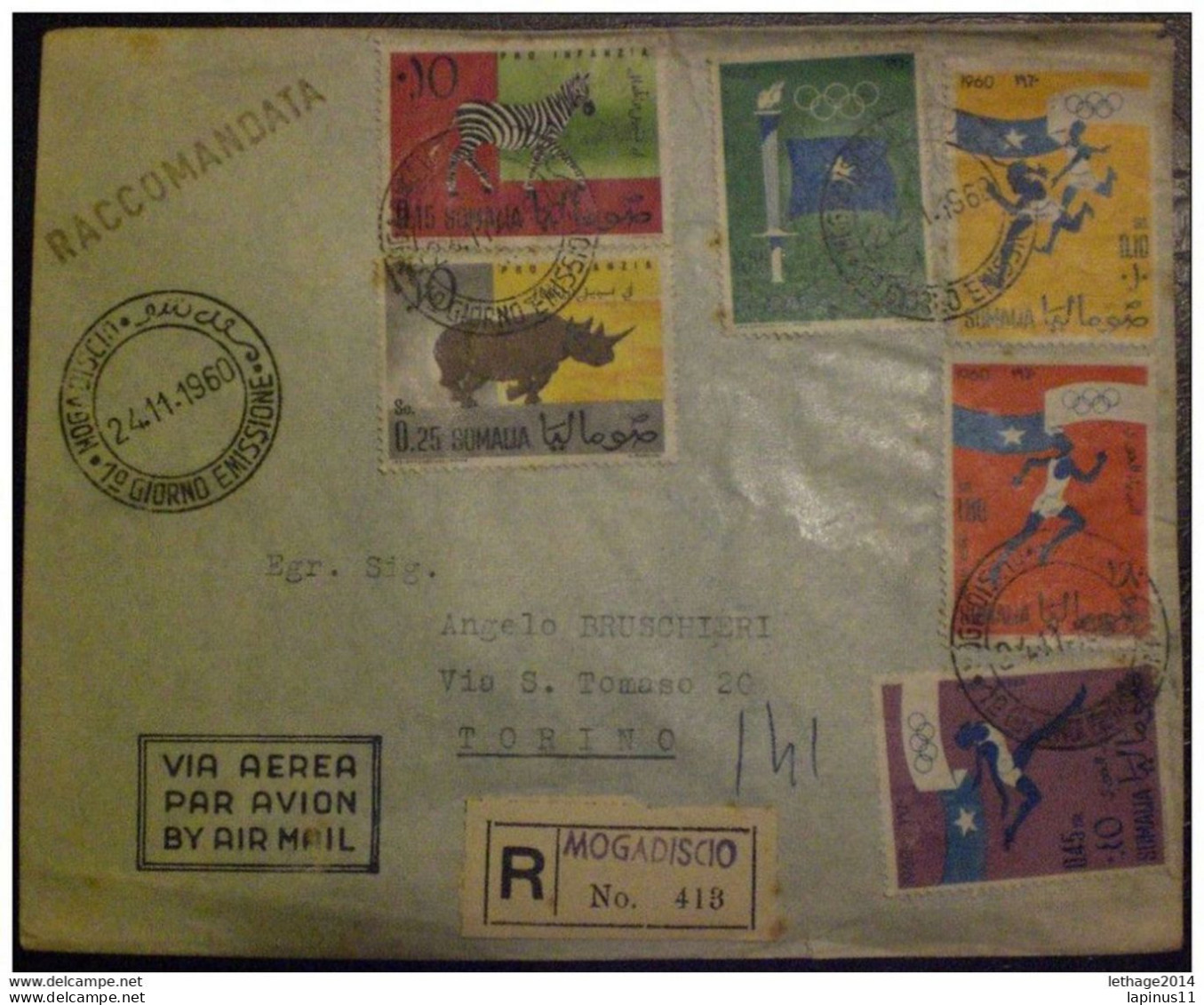 SOMALIA ENVELOPE COVER LETTER STAMPS SOMALIA AFFRANCATURA MISTA - Somalia (1960-...)