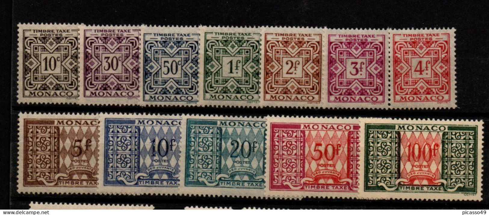 Monaco , Timbres Taxe  N°  29 A 39  ** - Postage Due