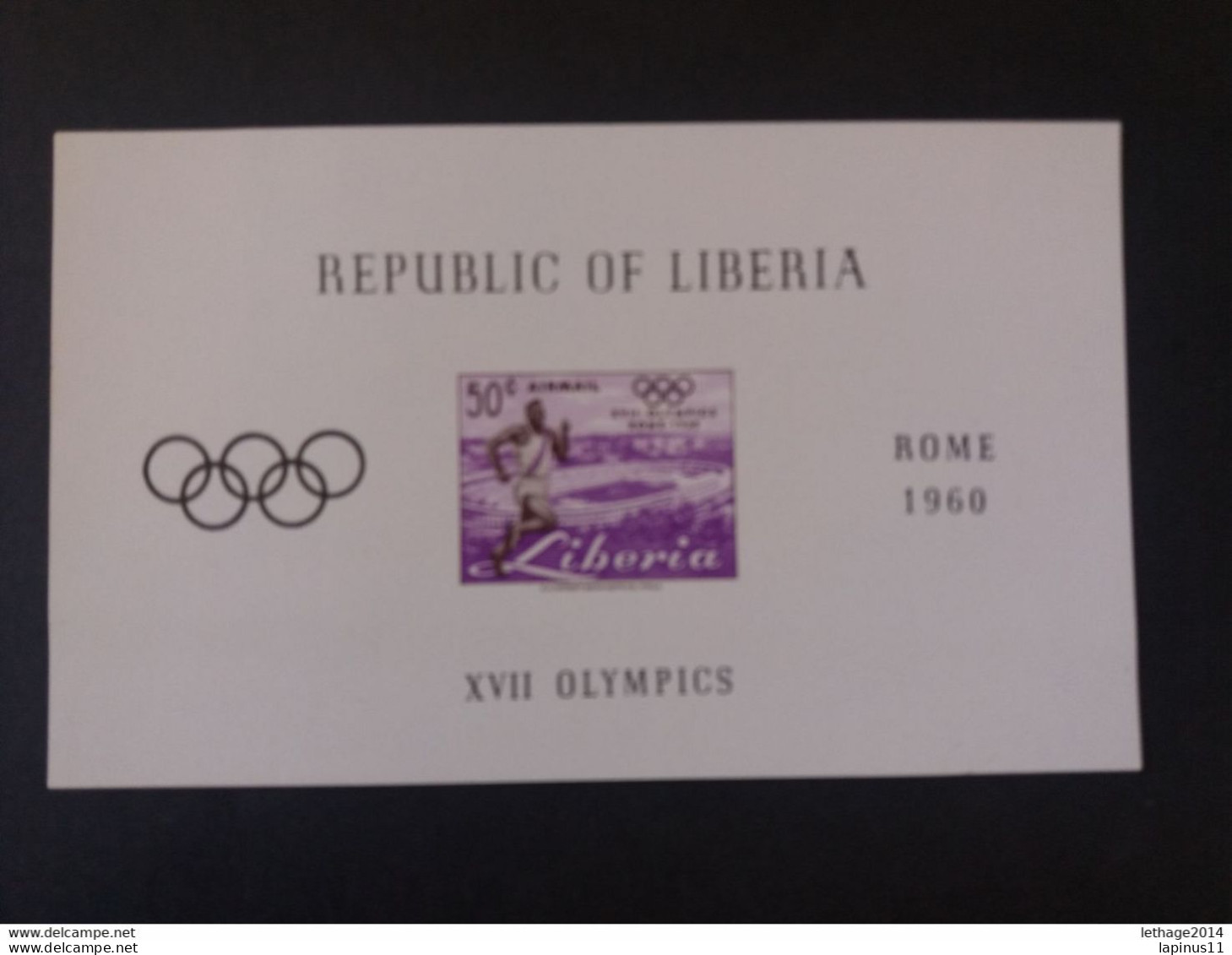 LIBERIA 1960 OLYMPICS GAMES ROMA BLOCK CAT YVERT N.16 MNH $ - Liberia
