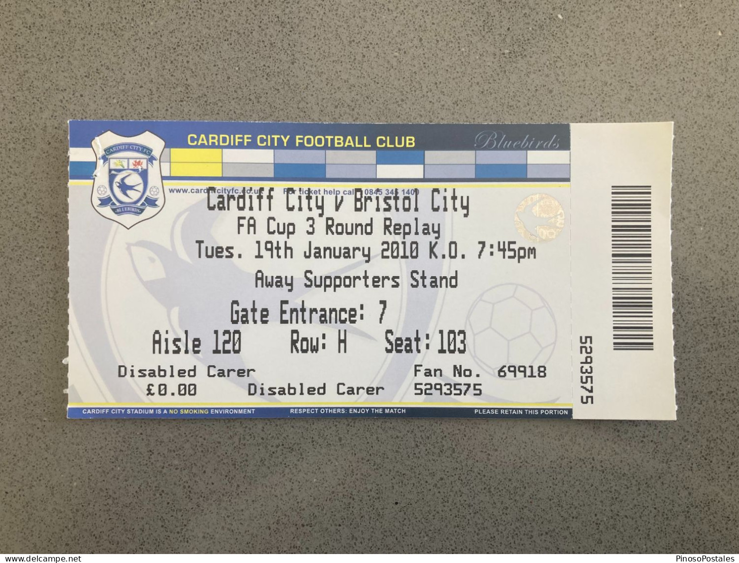 Cardiff City V Bristol City 2009-10 Match Ticket - Eintrittskarten