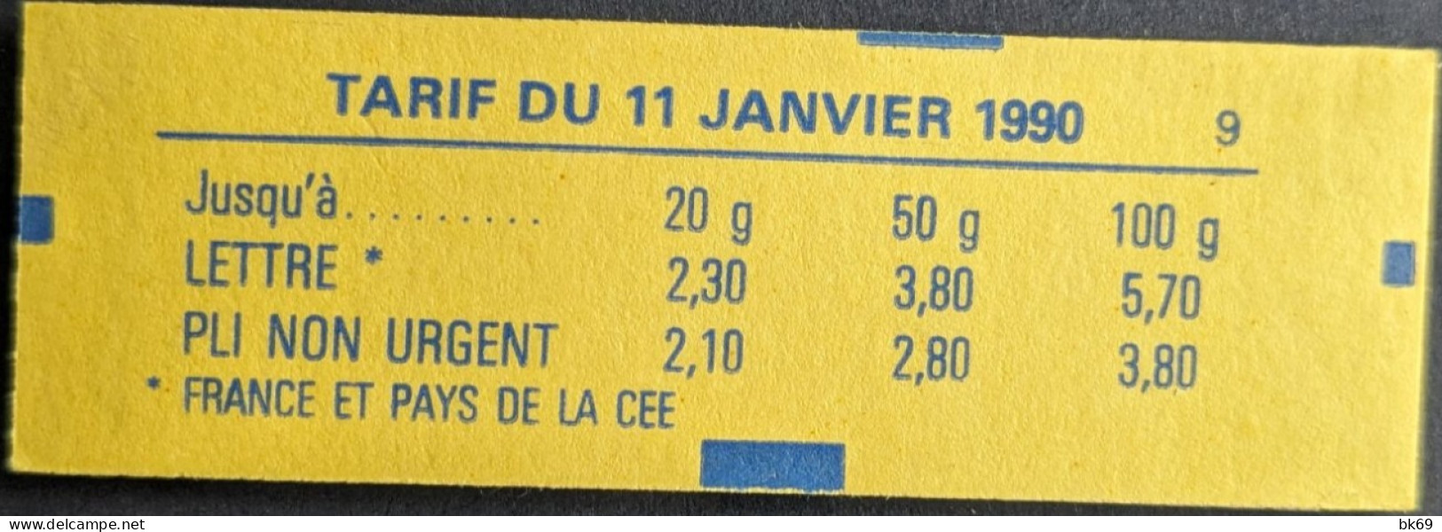 2614 C7 Conf. 9 Date 5/ 3.5.90 Carnet Fermé Briat 2.30F - Modern : 1959-...