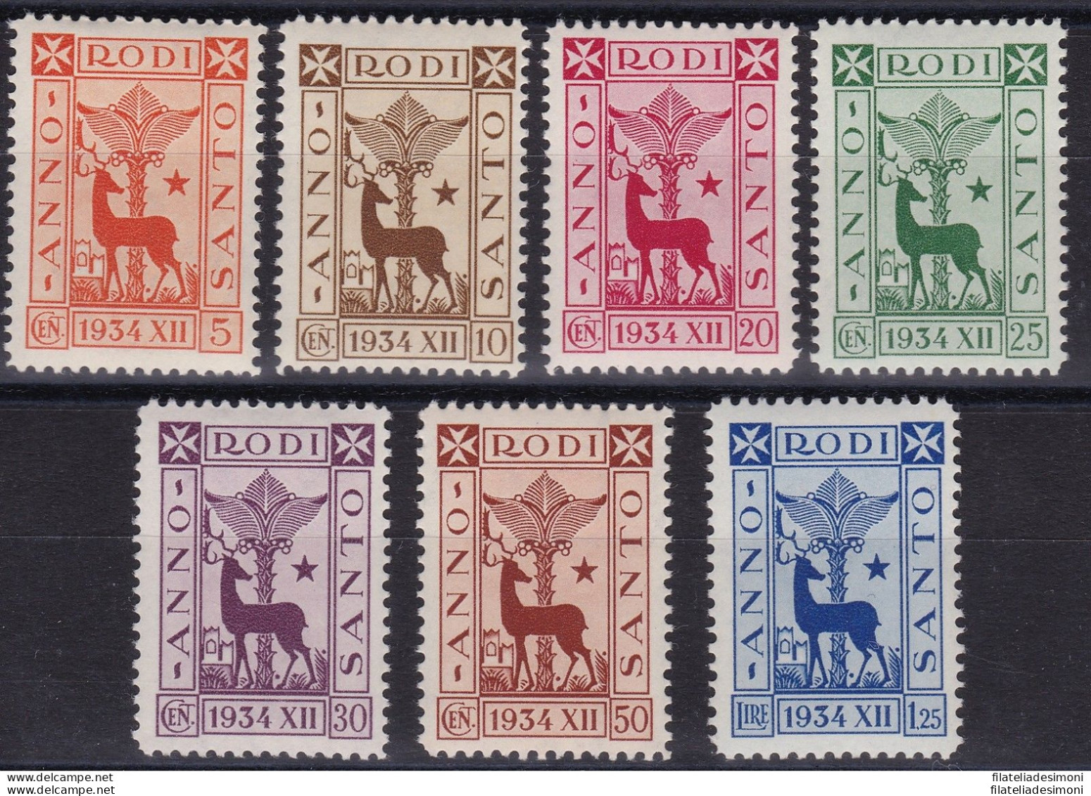 1935 EGEO, N° 91/97 Anno Santo 7 Valori MNH/** - Ägäis