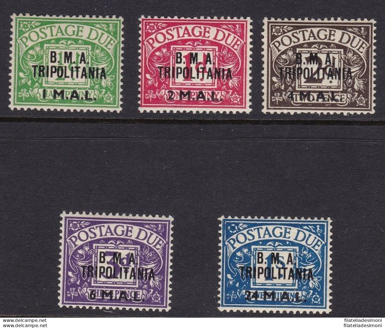 1948 BMA TRIPOLITANIA, T 1/5  5 Valori  MNH/** - Otros & Sin Clasificación