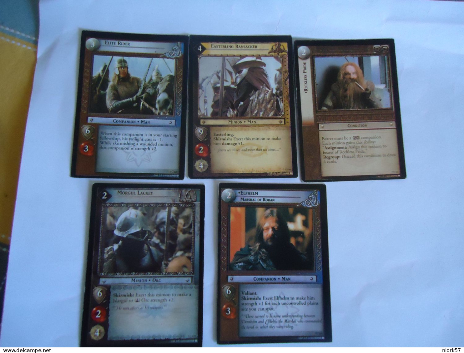 TRADING CARDS CINEMA   THE LORD OF THE RINGS 5 CARDS - Il Signore Degli Anelli