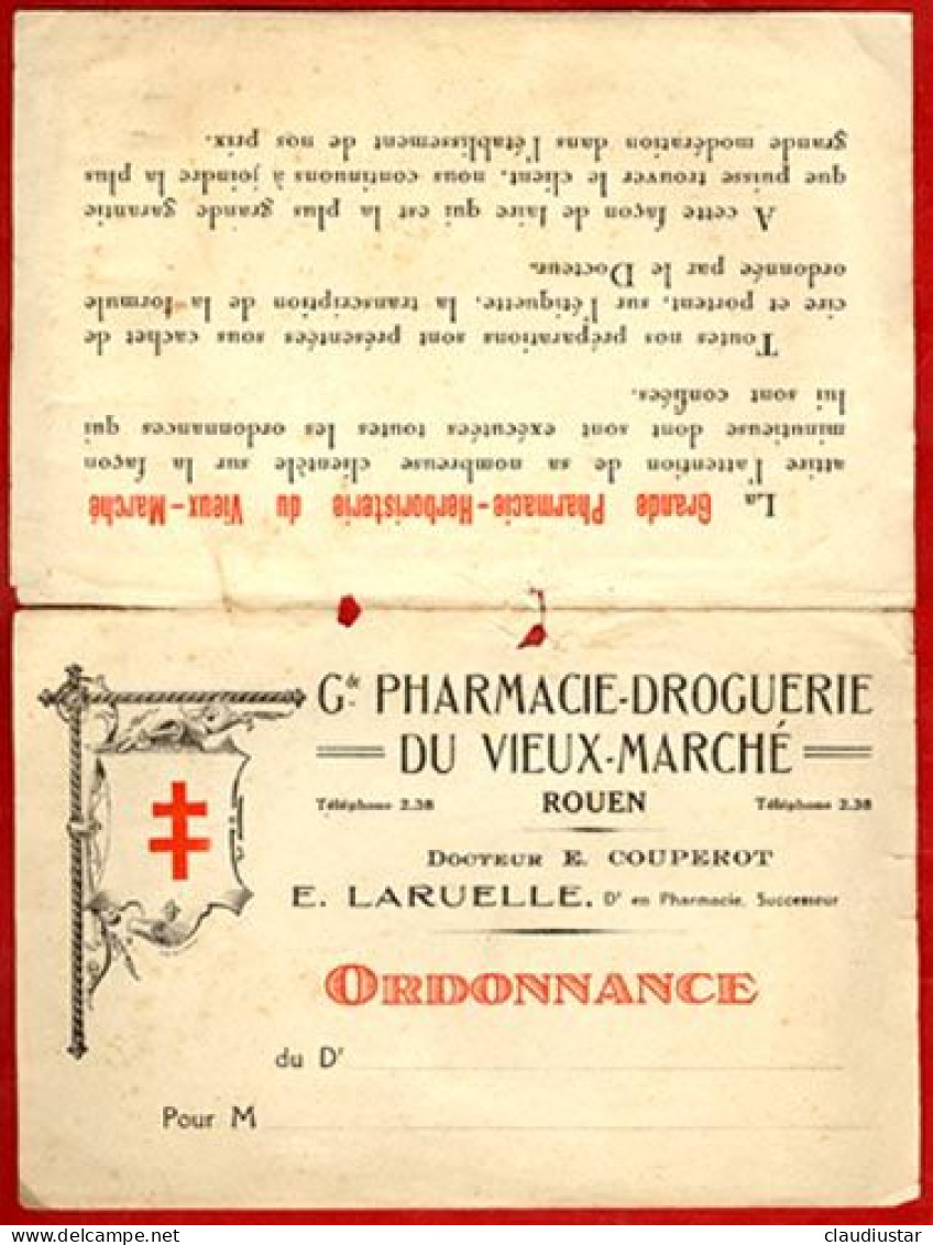 ** ORDONNANCE  ROUEN  DOCTEUR  SAMSON ** - Old Professions