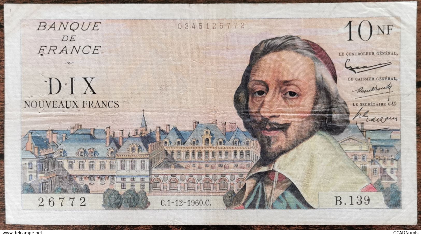 Billet 10 Nouveaux Francs RICHELIEU 1 - 12 - 1960 France B.139 - 10 NF 1959-1963 ''Richelieu''