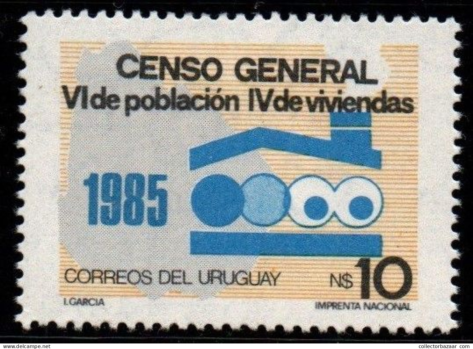 1986 Uruguay Census Society Citizens  #1188 ** MNH - Uruguay