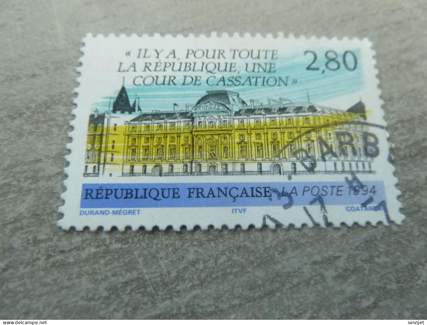 La Cour De Cassation - 2f.80 - Yt 2886 - Bleu, Noir Et Jaune - Oblitéré - Année 1994 - - Oblitérés