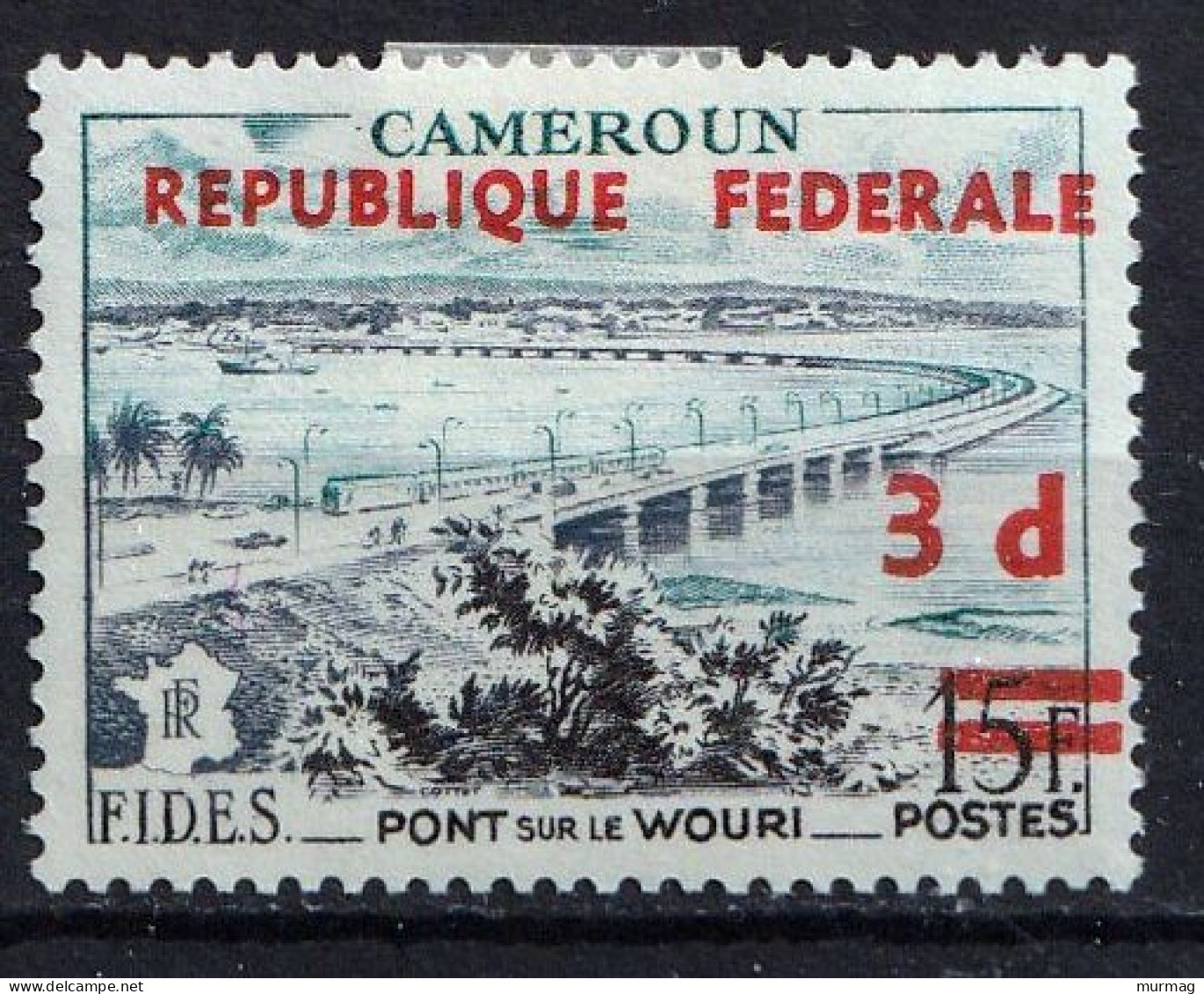 CAMEROUN - Pont Sur Le Wouri - Tb De 15F Surchargé "Republique Federale" 3d - Y&T N° 301 - MH - Cameroun (1960-...)