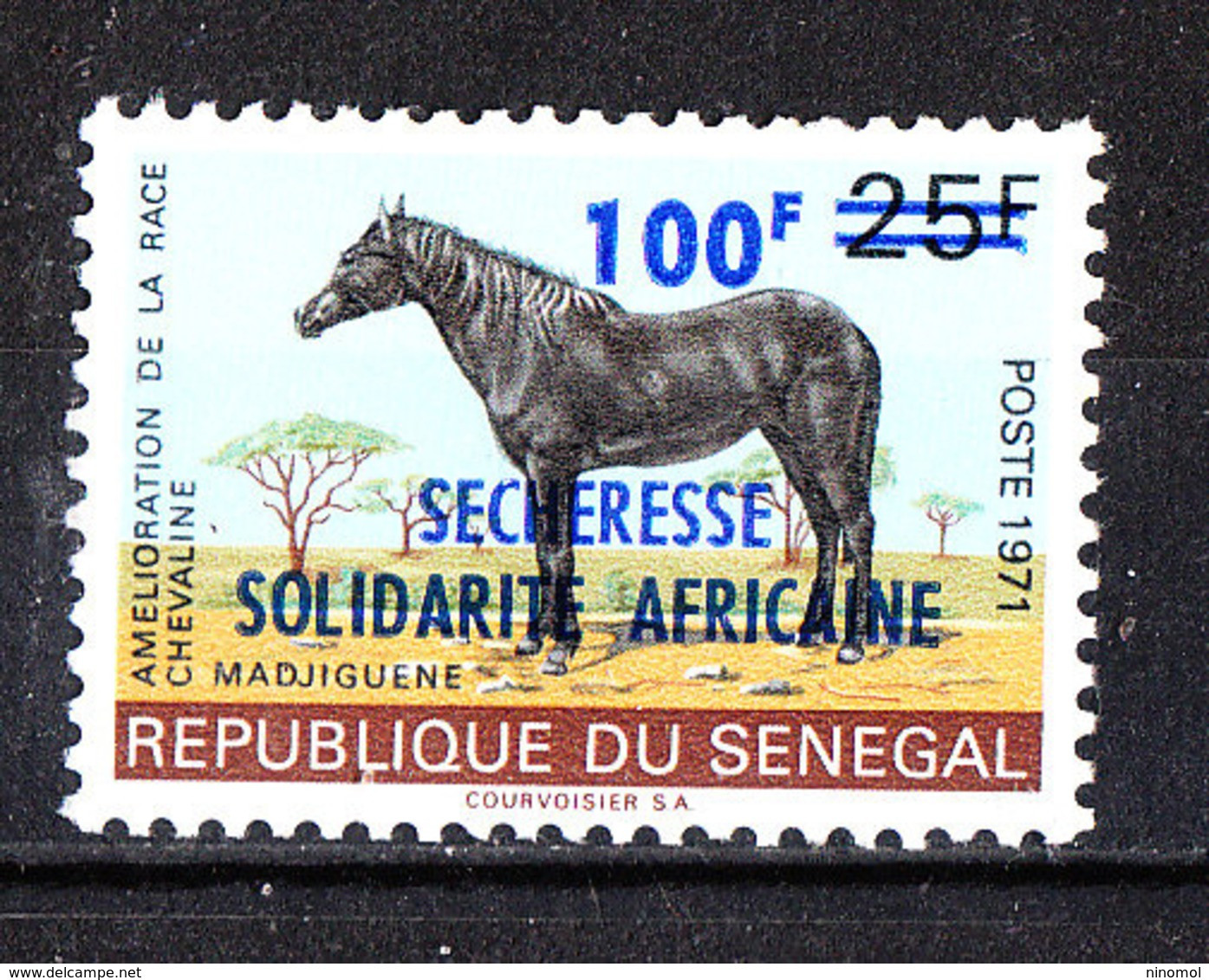 Senegal - 1973. Cavallo. Sovr. " Secheresse ...". Horse, Ovpt. "Secheresse ..." MNH - Chevaux