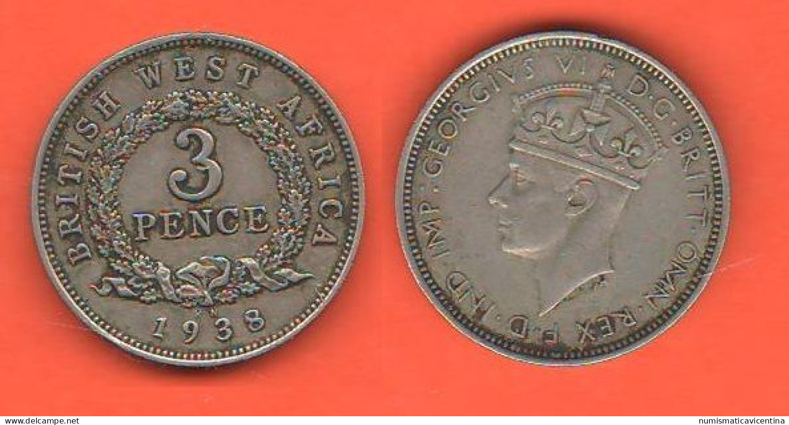 British West Africa 3 Pence 1938 KN British Territory Nickel Coin - Colonies