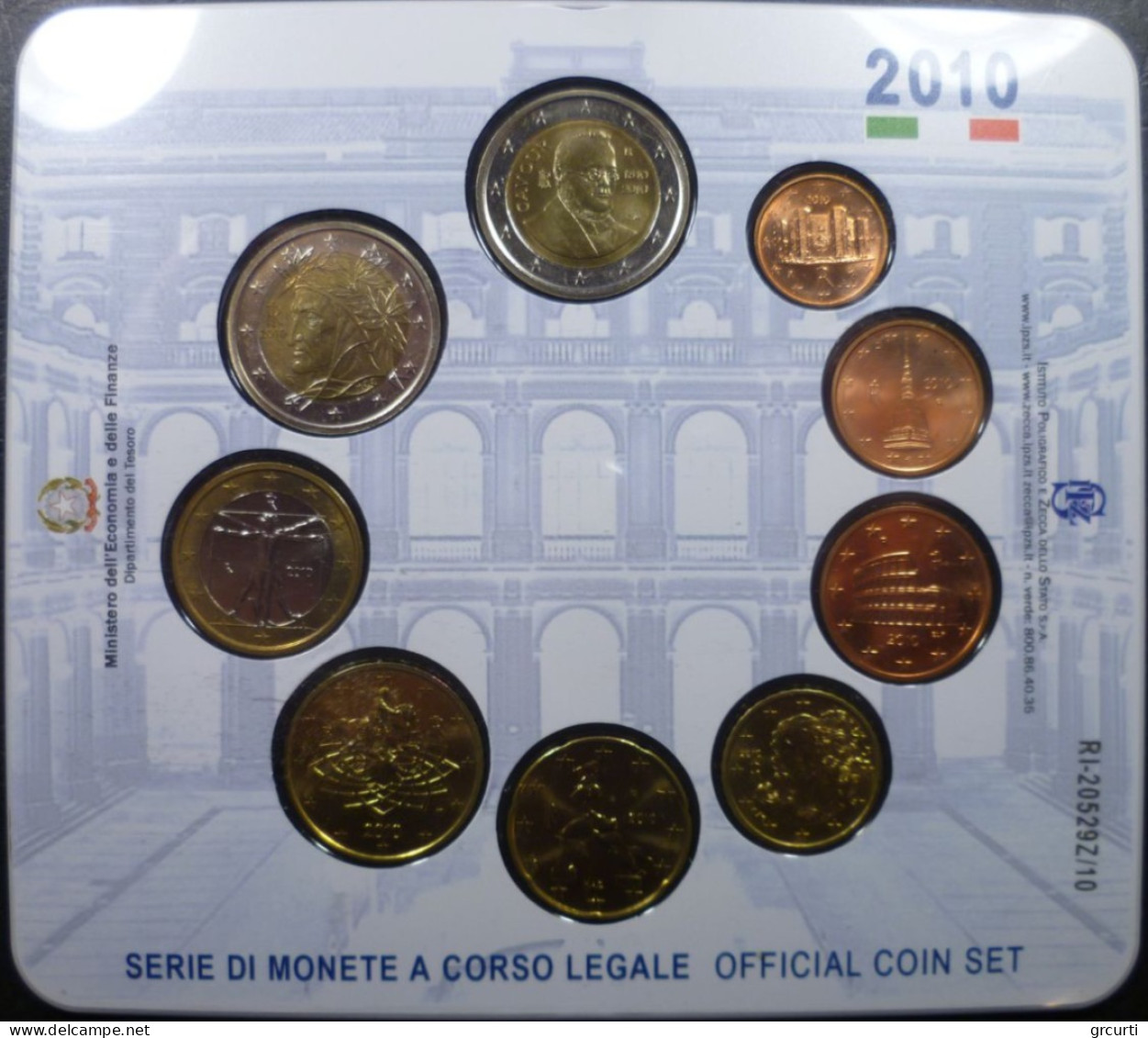 Italia - 2010 - Serie Divisionale - Con 2€ Commemorativa Cavour - Italy