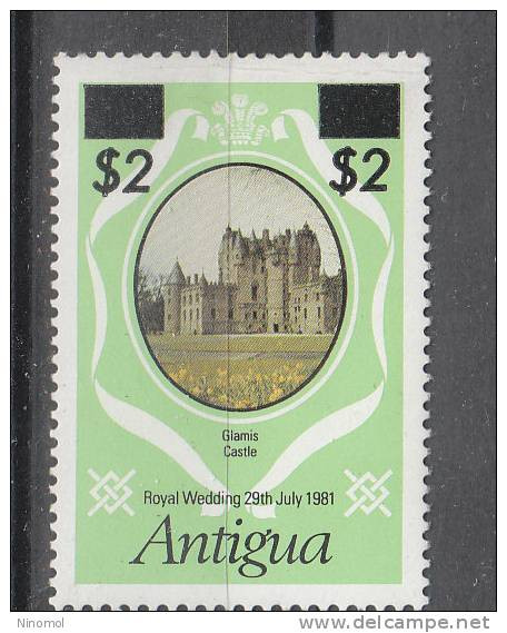 Antigua   -   1984. Glamis Castle. Sovrastampato .High Value Of The Set, MNH,  Rare - Châteaux
