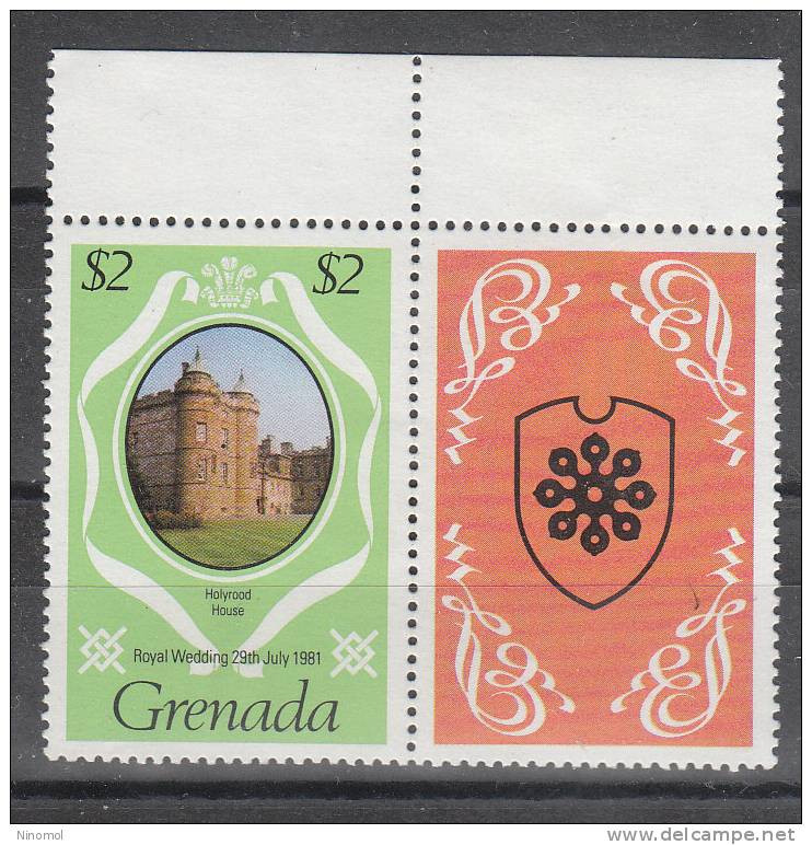 Grenada   -   1981.   Holyrood  Castle.  ( Dent. 15x15 ) Con Vignetta.   With Appendix - Castelli