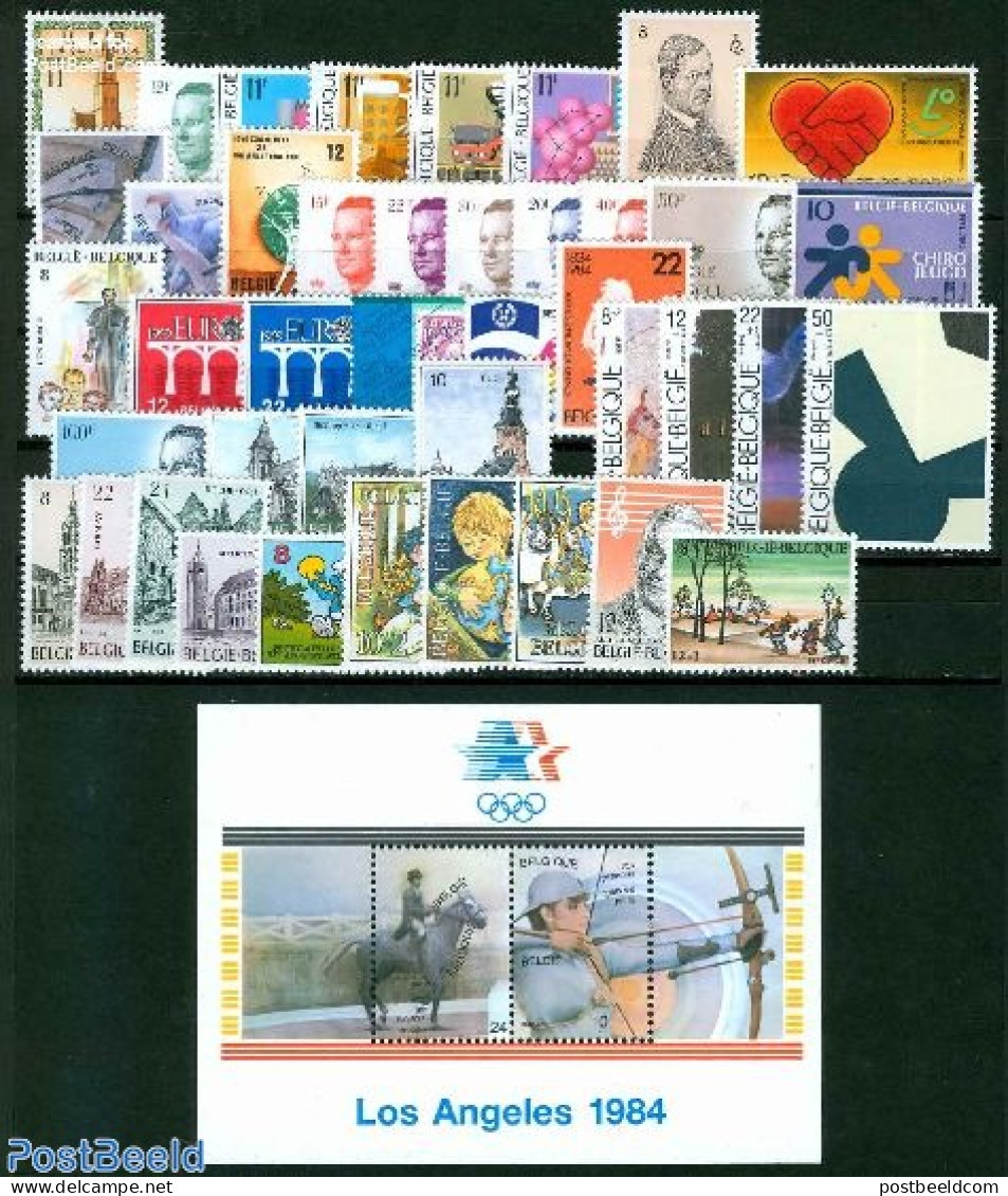 Belgium 1984 Yearset 1984, Complete, 42v + 1 S/s, Mint NH, Various - Yearsets (by Country) - Neufs