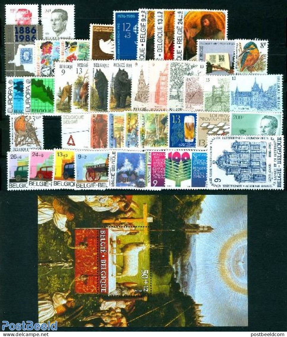 Belgium 1986 Yearset 1986, Complete, 41v + 1 S/s, Mint NH, Various - Yearsets (by Country) - Neufs