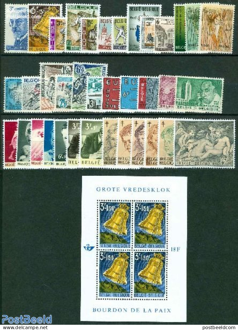 Belgium 1963 Yearset 1963, Complete, 37v + 1 S/s, Mint NH, Various - Yearsets (by Country) - Nuevos
