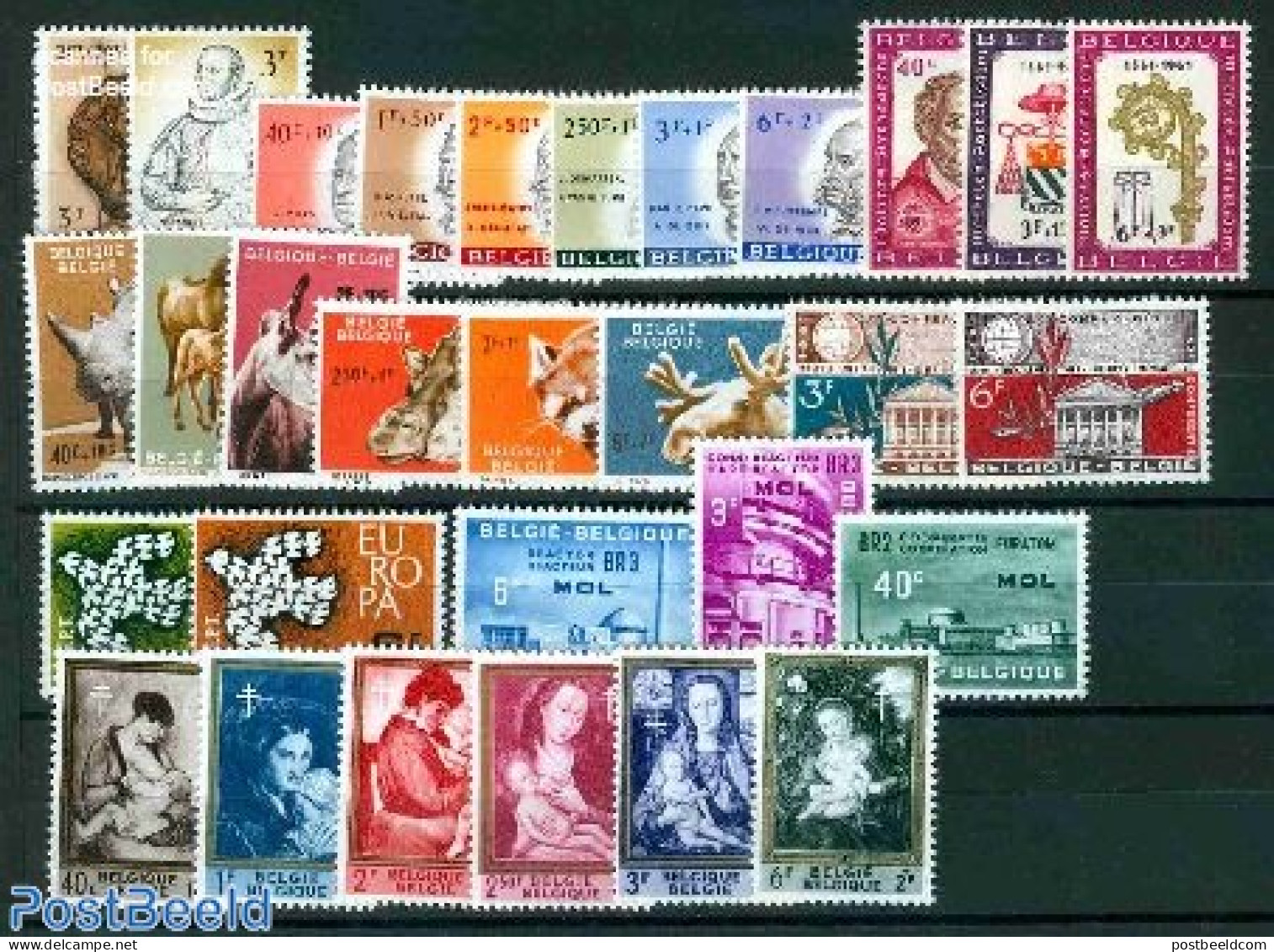 Belgium 1961 Yearset 1961, Complete, 30v, Mint NH, Various - Yearsets (by Country) - Unused Stamps