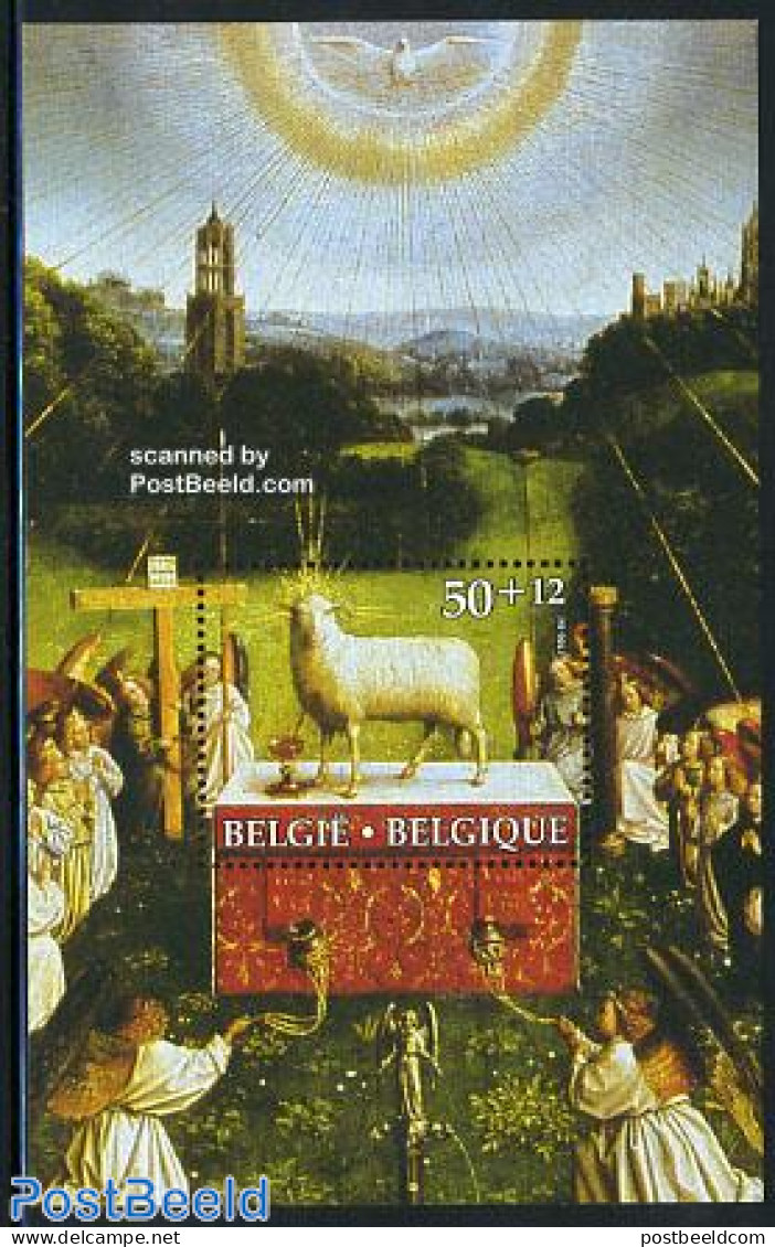 Belgium 1986 Culture, Van Eyk Painting S/s, Mint NH, History - Nature - Religion - World War II - Animals (others & Mi.. - Unused Stamps