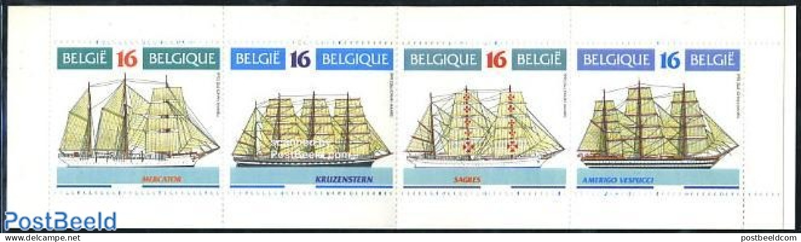 Belgium 1995 Ships Booklet, Mint NH, Transport - Stamp Booklets - Ships And Boats - Neufs