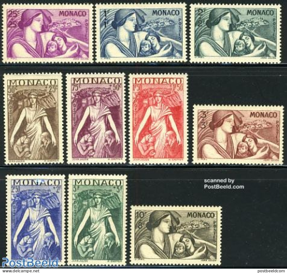 Monaco 1941 Welfare 10v, Unused (hinged) - Unused Stamps