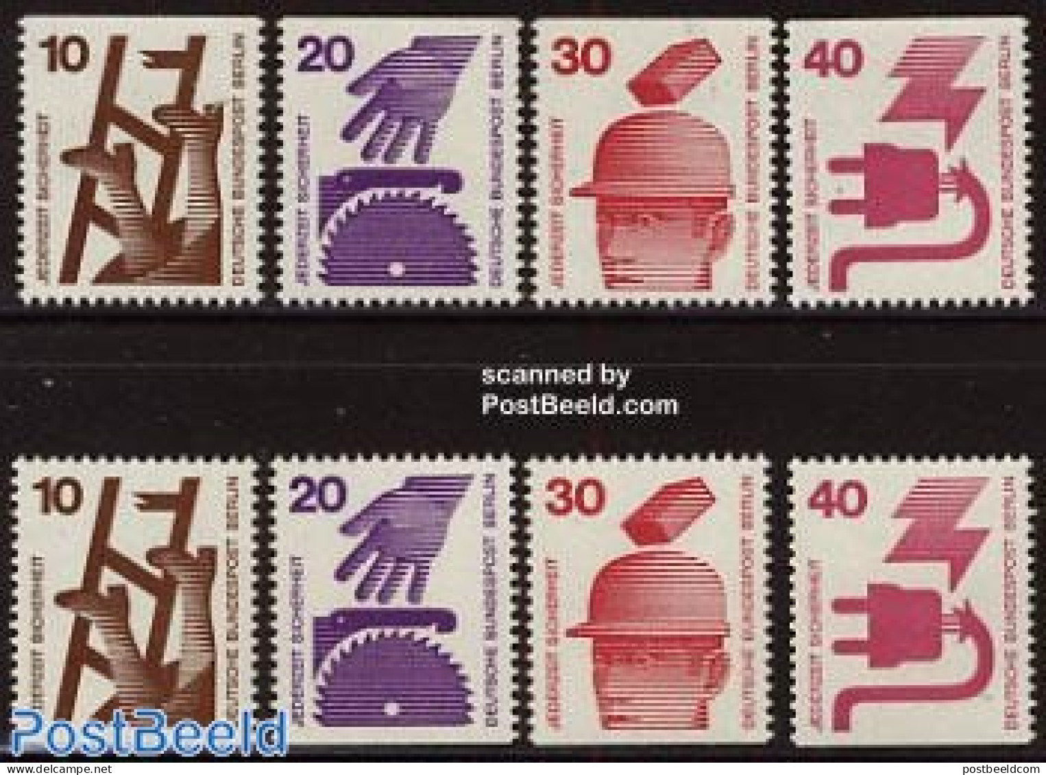 Germany, Berlin 1971 Accident Prevention 8v From Booklets, Mint NH - Unused Stamps