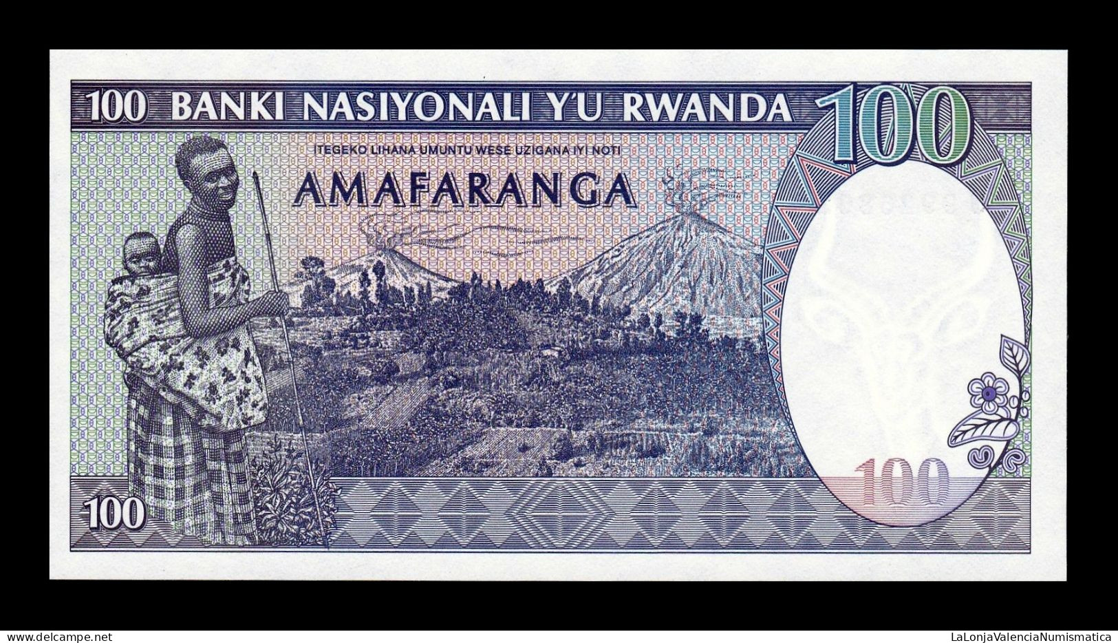 Ruanda Rwanda 100 Francs 1989 Pick 19 Sc Unc - Rwanda