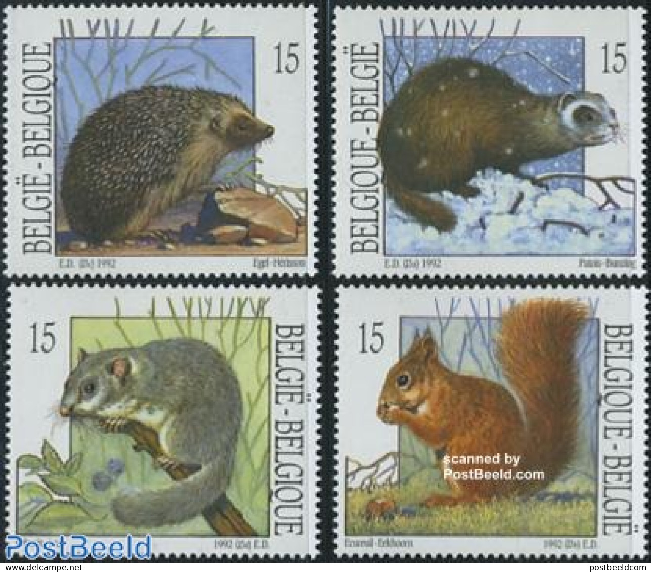 Belgium 1992 Animals 4v, Mint NH, Nature - Animals (others & Mixed) - Hedgehog - Nuevos