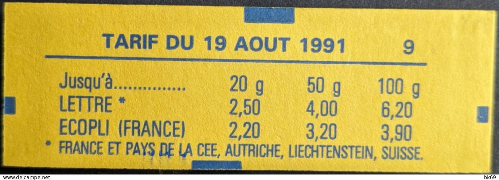 2715 C1 Conf. 9 Date 5/ 23.8.91 Carnet Fermé Briat 2.50F - Modernes : 1959-...