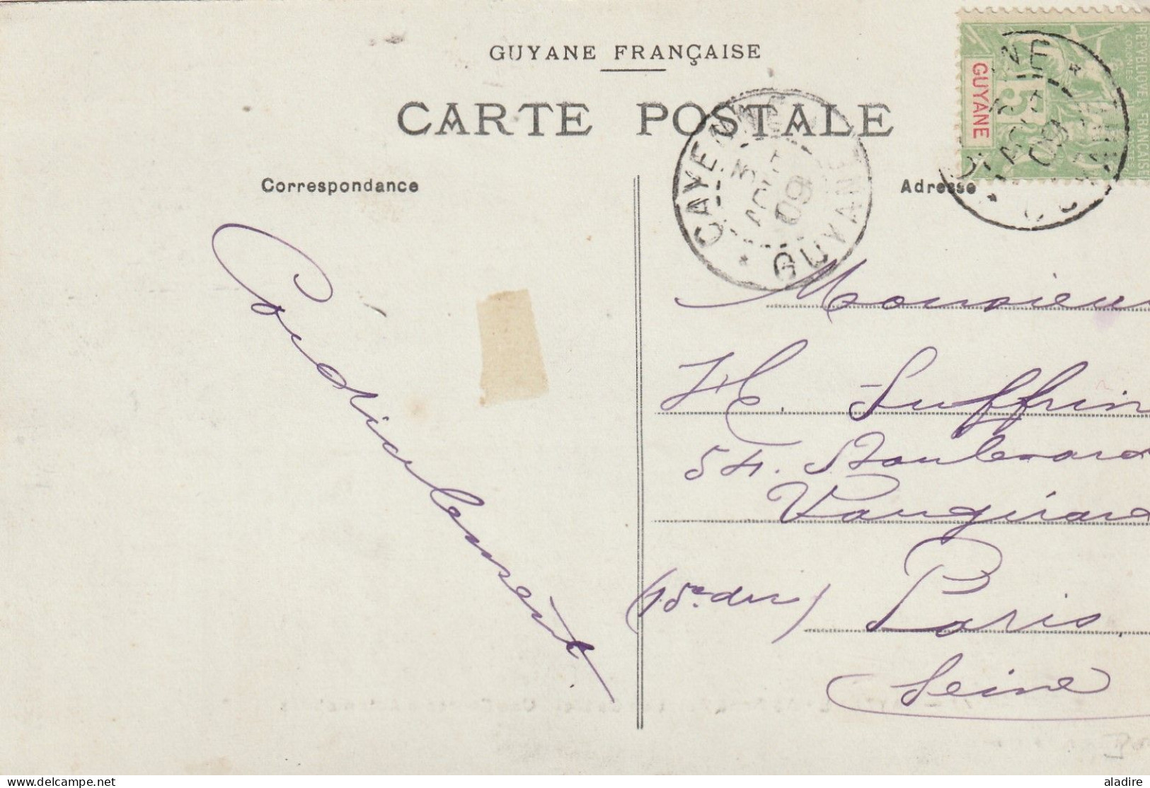 1844 - 1975 - Petite Collection De 13 Lettres, Cartes Postales, Entiers, Enveloppes De GUYANE FRANCAISE (17 Scans) - Lettres & Documents