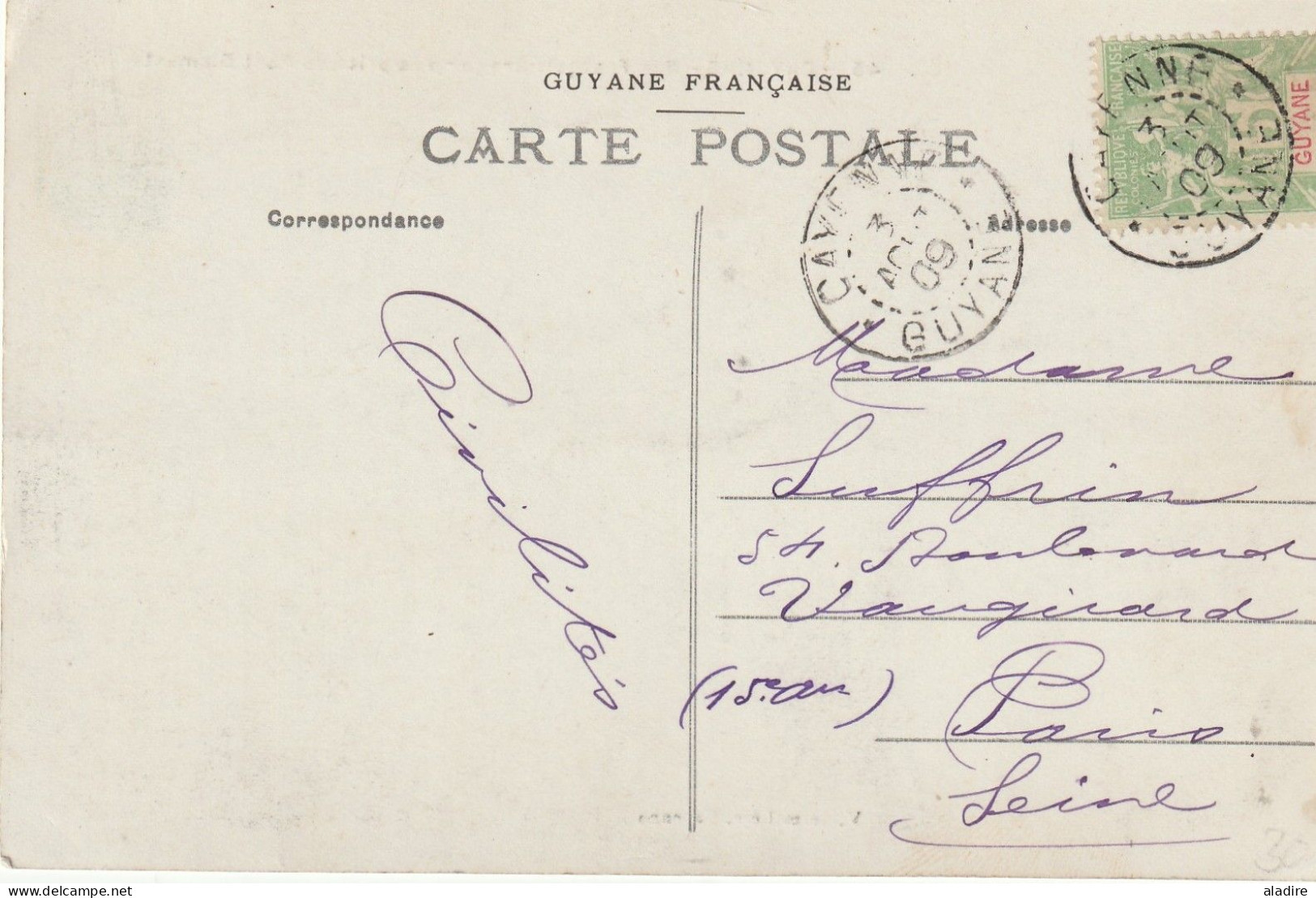 1844 - 1975 - petite collection de 13 lettres, cartes postales, entiers, enveloppes de GUYANE FRANCAISE (17 scans)