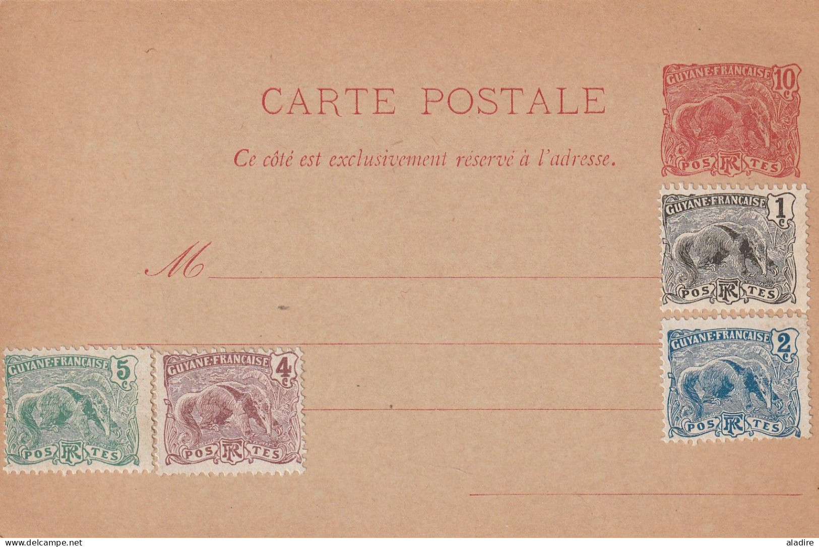 1844 - 1975 - petite collection de 13 lettres, cartes postales, entiers, enveloppes de GUYANE FRANCAISE (17 scans)