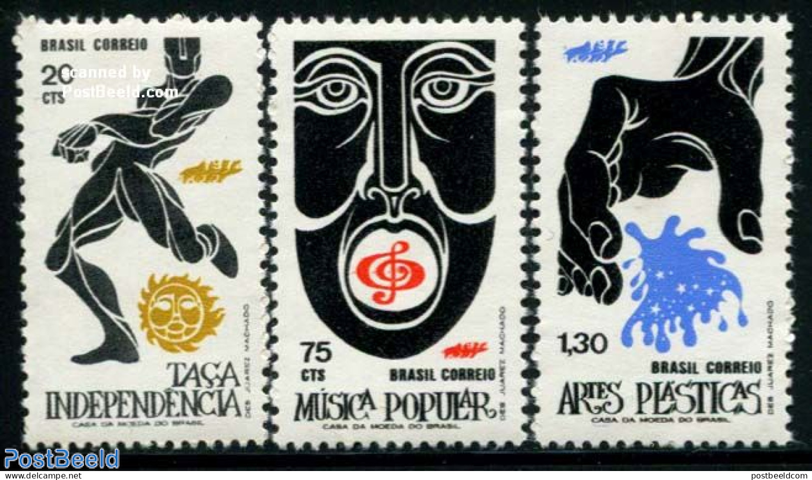 Brazil 1972 Independence 3v, Mint NH, Performance Art - Music - Unused Stamps