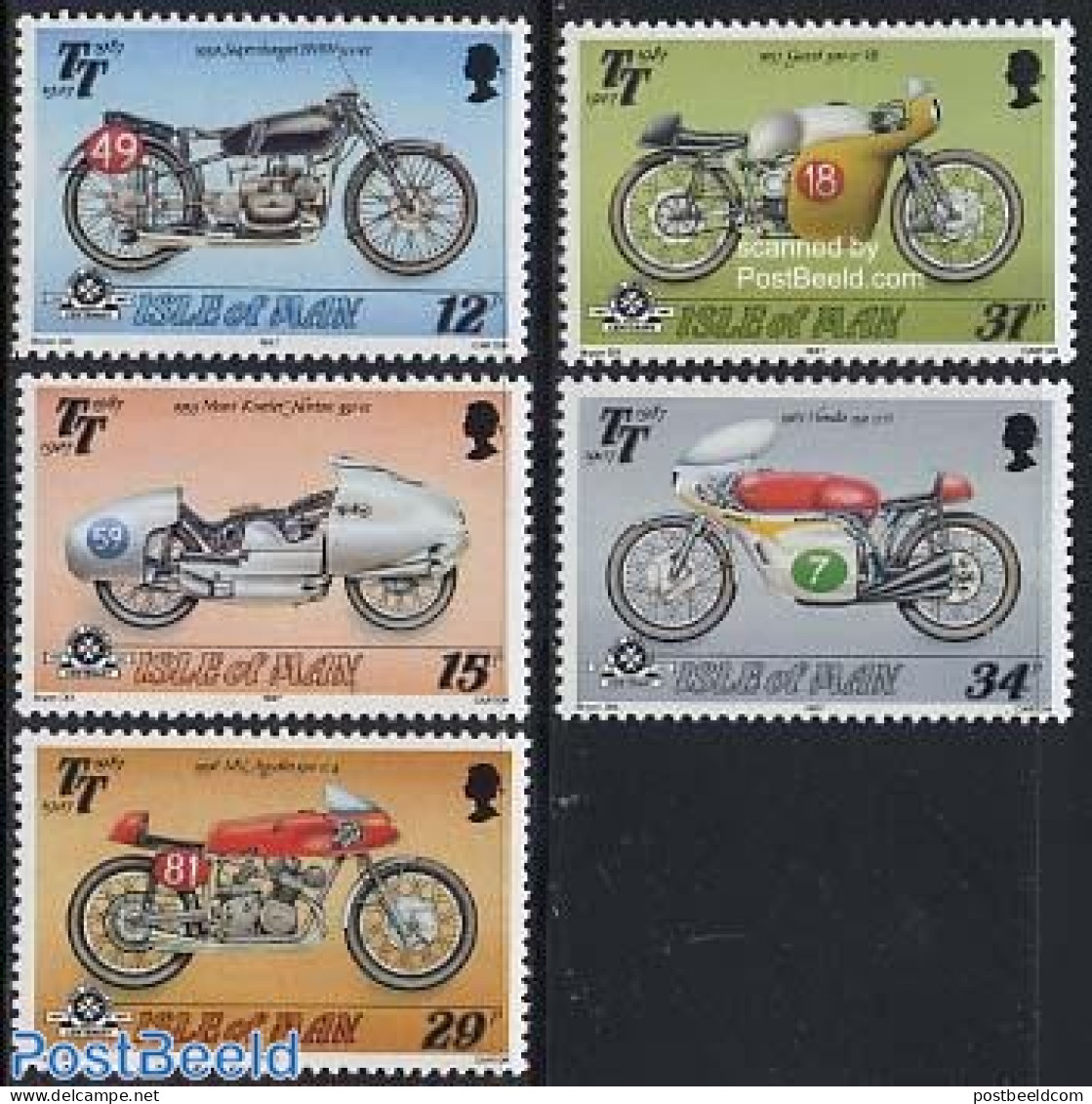 Isle Of Man 1987 Tourist Trophy 5v, Mint NH, Transport - Motorcycles - Moto