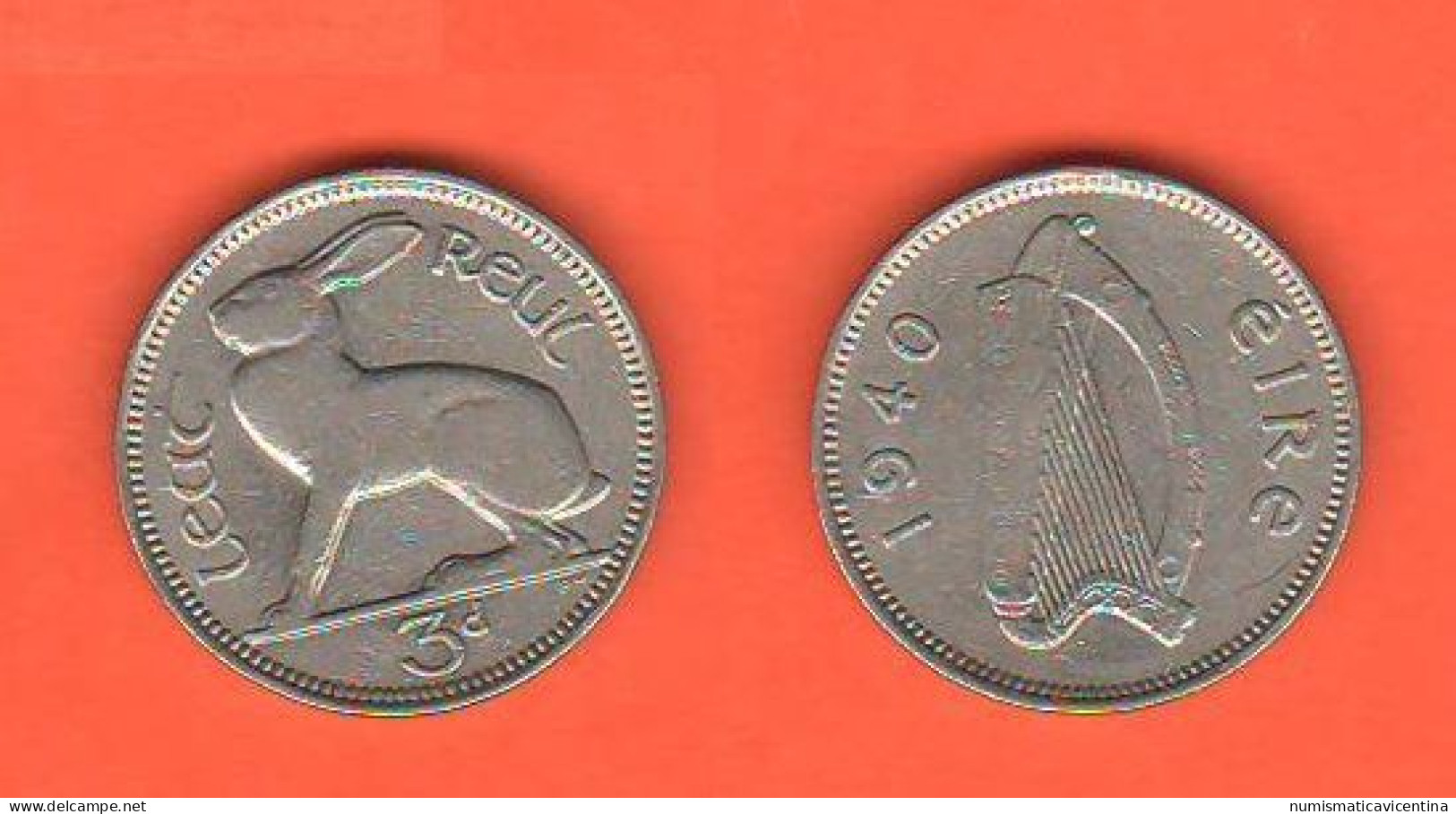 Ireland Republic 3  Pence 1940 Irlanda Irlande Nickel Coin - Ireland