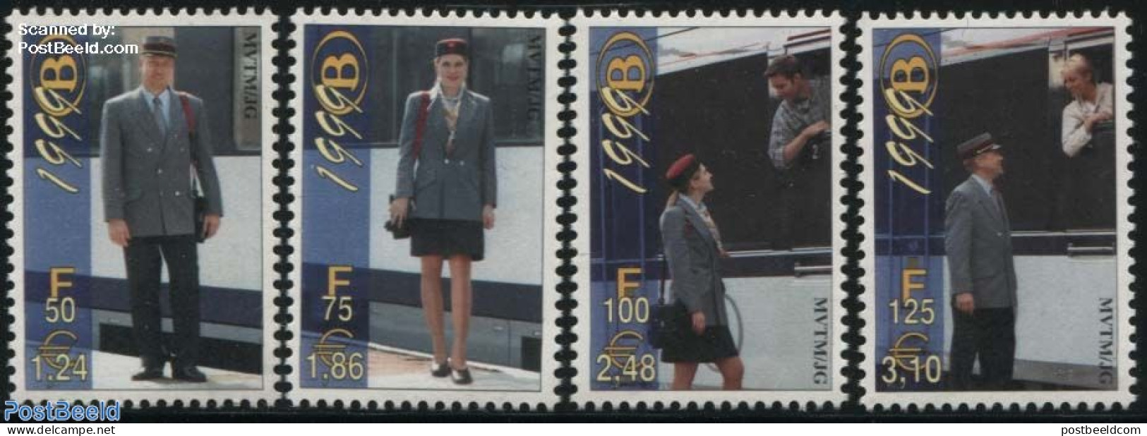 Belgium 1999 Railway Uniforms 4v, Mint NH, Transport - Railways - Ungebraucht