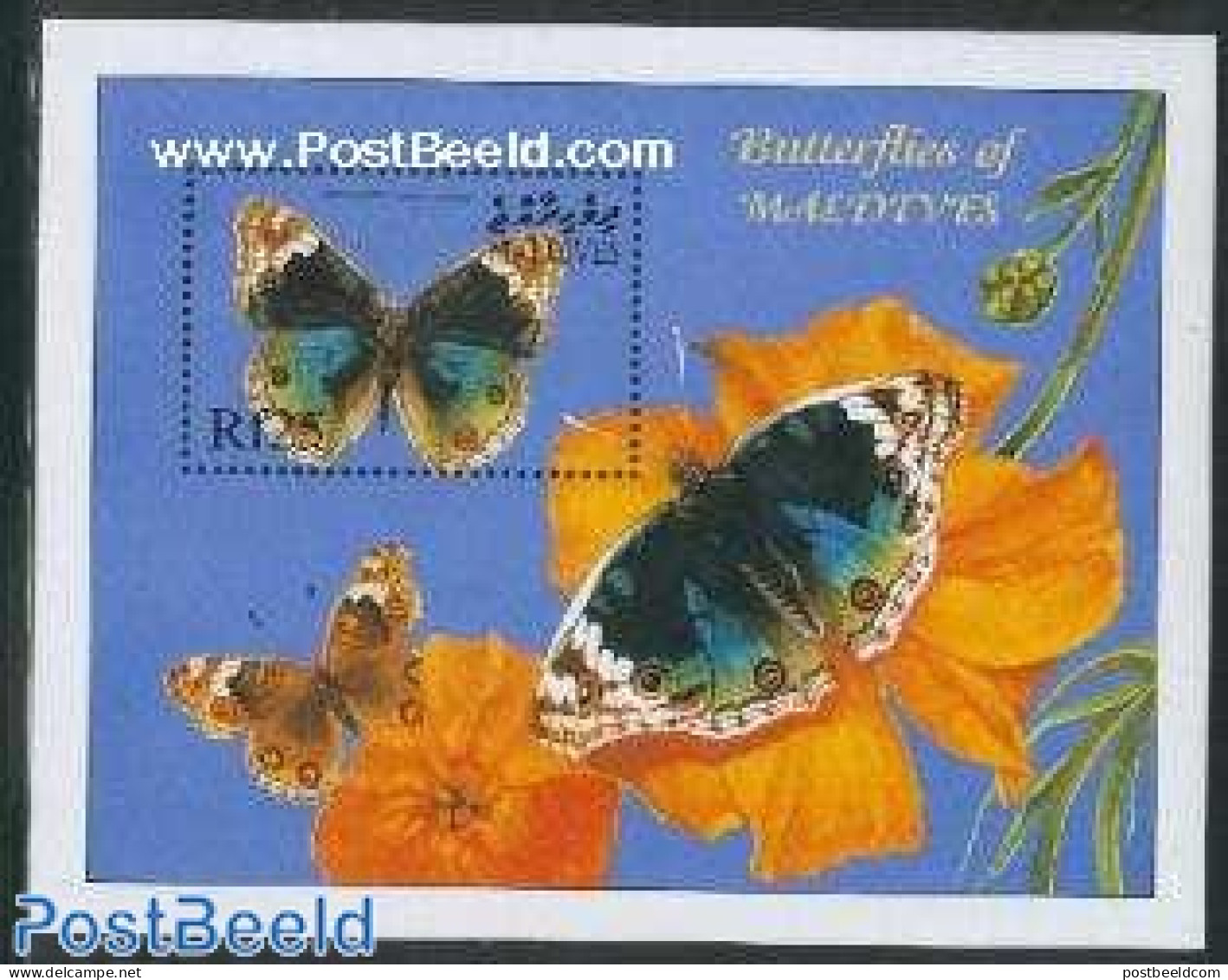 Maldives 2000 Junonia Orithaya S/s, Mint NH, Nature - Butterflies - Maldivas (1965-...)