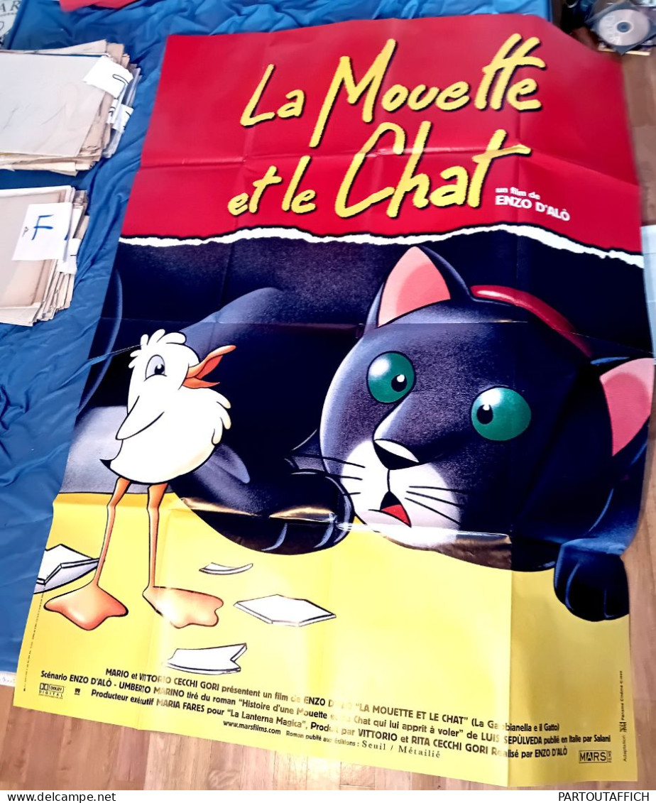 Affiche Orig Ciné LA MOUETTE ET LE CHAT (LA GABBIANELLA E IL GATO) Enzo D'ALO 120X160 1998 - Plakate & Poster