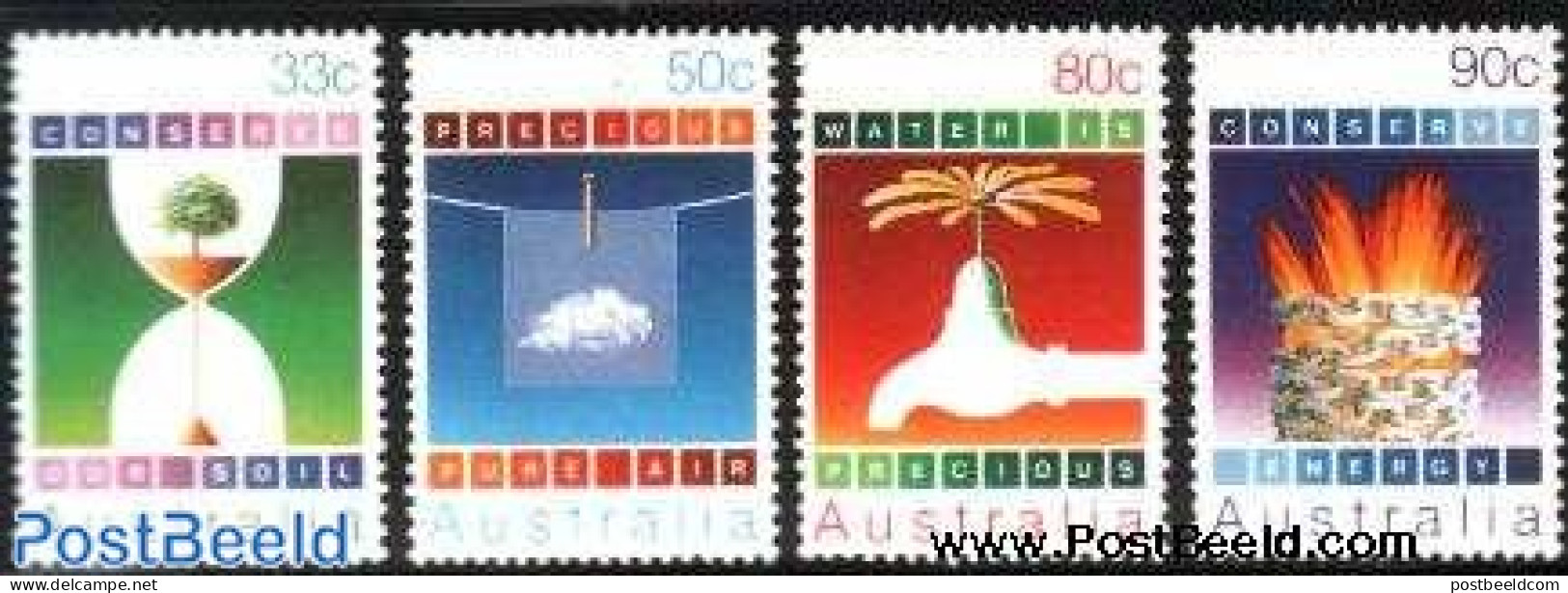 Australia 1985 Environment Conservation 4v, Mint NH, Nature - Science - Environment - Water, Dams & Falls - Energy - Unused Stamps