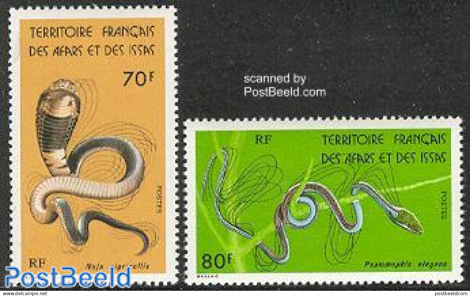 Afars And Issas 1976 Snakes 2v, Mint NH, Nature - Reptiles - Snakes - Ongebruikt