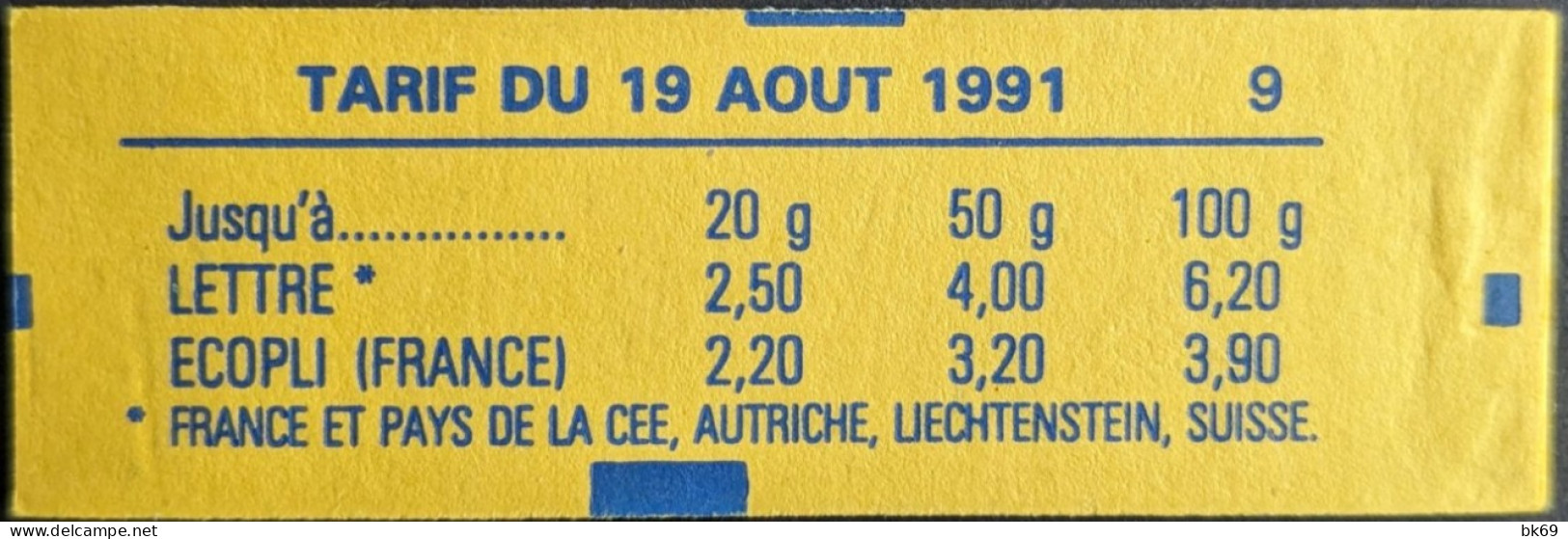 2715 C1 Conf. 9 Date 5/ 9.10.91 Carnet Fermé Briat 2.50F - Moderne : 1959-...