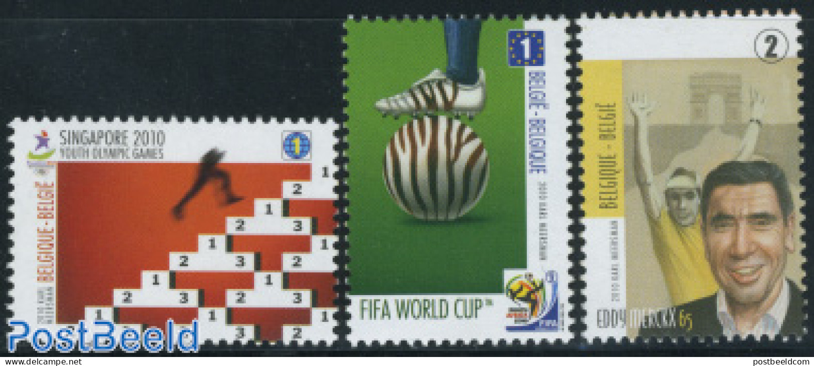 Belgium 2010 Topsport 3v, Mint NH, Sport - Cycling - Football - Sport (other And Mixed) - Ungebraucht