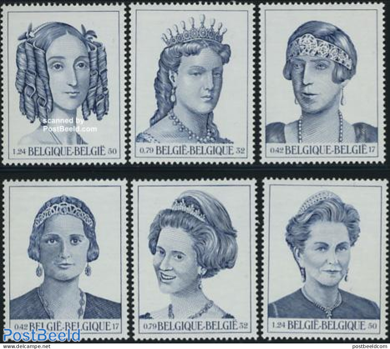 Belgium 2001 Queens 6v (from S/s), Mint NH, History - Kings & Queens (Royalty) - Unused Stamps