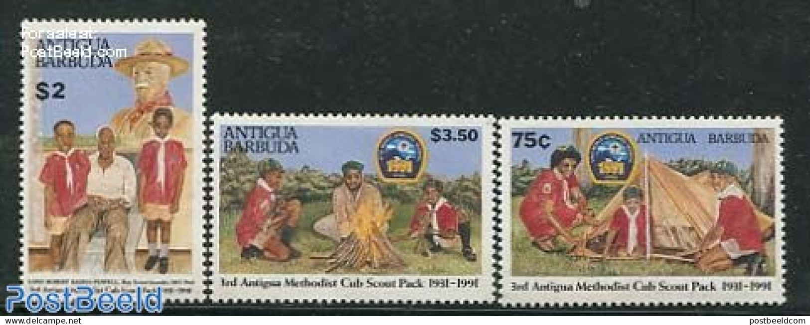 Antigua & Barbuda 1991 Scouting 3v, Mint NH, Sport - Scouting - Antigua Et Barbuda (1981-...)